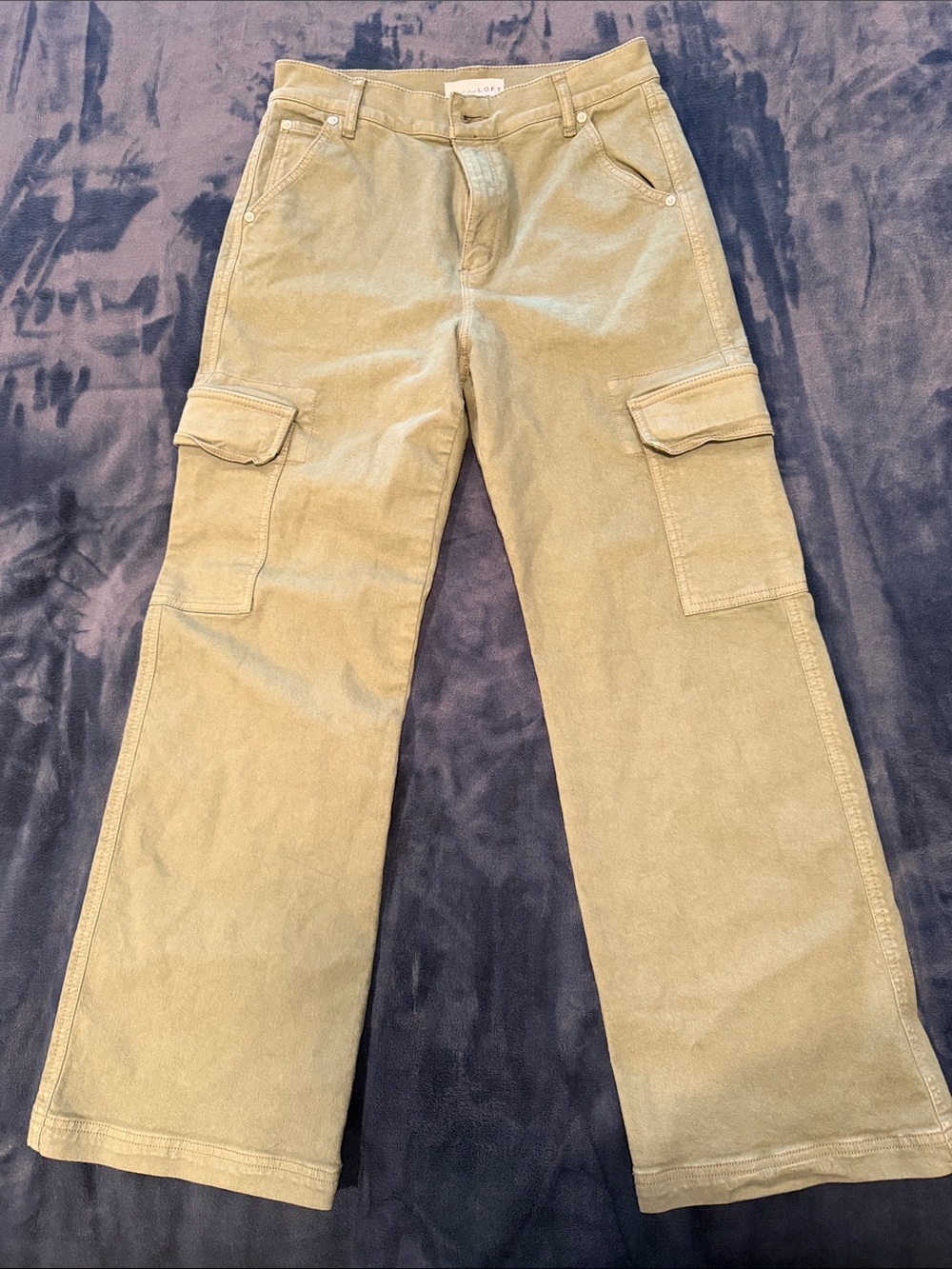 LOFT Olive Green Flare Cargo Jeans